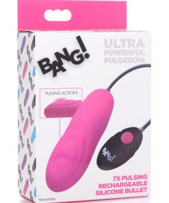 7x Pulsing Rechargeable Silicone Vibrator – Pink