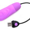 7x Pulsing Rechargeable Silicone Bullet- Purple