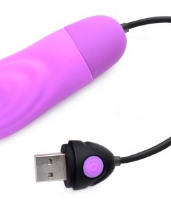 7x Pulsing Rechargeable Silicone Bullet- Purple