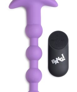 Bang – Vibrating Silicone Anal Beads and Remote Control – Purple