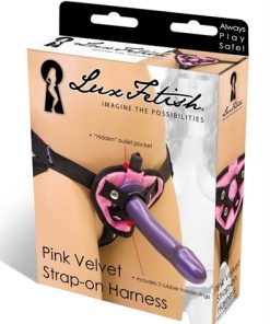 Pink Velvet Strap-on Harness