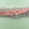 Satin Leg Garter – One Size – Baby Pink With White Lace