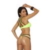 Lycra Bikini Top and Matching G-Striing – One Size – Chartreuse/black