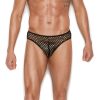 Men’s Fishnet Thong Back Brief – Large/xlarge –  Black