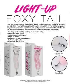 Foxy Tail – Light Up Faux Fur Butt Plug – White Plug – White