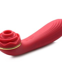 Bloomgasm Passion Petals 10x Suction Rose Vibrator – Red