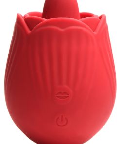 Bloomgasm – French Rose Licking and Vibrating  Stimulator – Red