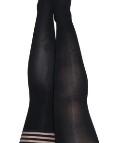 Dana Lynn – Ribbed Thigh High – Size D – Black