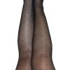 Ally – Polka Dot Thigh High – Size D – Black