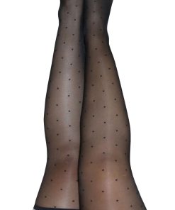 Ally – Polka Dot Thigh High – Size D – Black