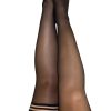 Taylor – Silky Sheer Thigh High – Size D – Black