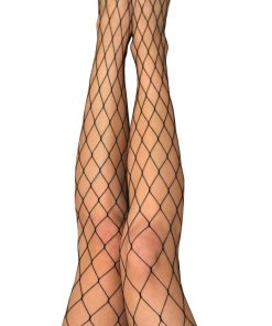 Michelle – Fishnet Thigh High – Size a – Black