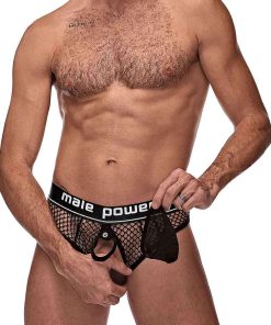 Cock Pit Net Cock Ring Thong – L/ XL – Black