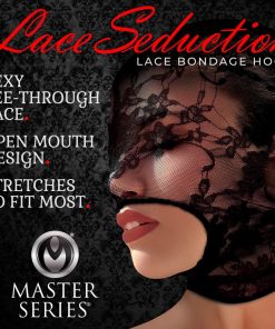 Lace Seduction Lace Bondage Hood – Black