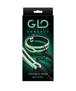 Glo Bondage – Collar and Leash – Green