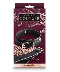 Bondage Couture – Collar and Leash – Black