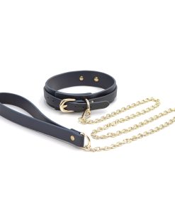 Bondage Couture – Collar and Leash – Blue