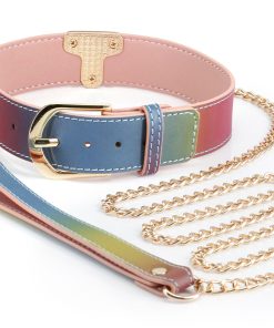 Spectra Bondage – Collar and Leash – Rainbow