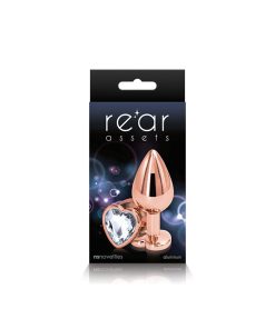 Rear Assets – Rose Gold Heart – Medium – Clear