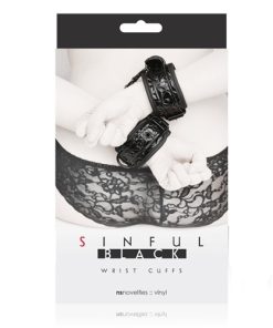 Sinful Wrist Cuffs – Black