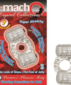 The Macho Crystal Collection Partners Pleasure Ring Clear