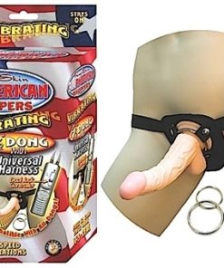 All American Whoppersvibrating 6.5-Inch Dong With Universasl Harness – Flesh