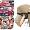 All American Whoppers 7-Inch Dong With Universal With Universal Harness-Flesh