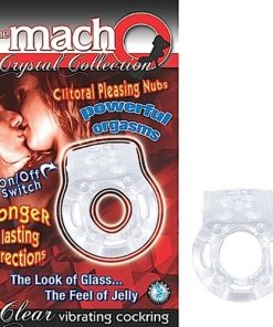 The Macho Crystal Collection Vibrating Cock Ring- Clear