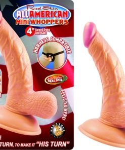 All American Mini Whoppers 4-Inch Curved Dong With Balls – Flesh