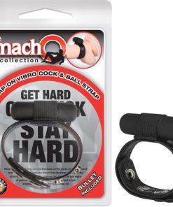 The Macho Collection Snap-on Vibro Cock and Ball Strap – Black