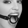 Silicone Ring Gag With Adjustable Bonded Leather  Staps – Black