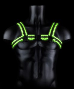 Bonded Leather Buckle Harness – Large/xlarge –  Glow in the Dark