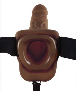 Fetish Fantasy Series 9-Inch Vibrating Hollow Strap-on With Balls – Brown