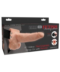 Fetish Fantasy Series 6 Inch Hollow Rechargeable Strap-on With Remote – Flesh