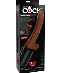 7.5 Inch Thrusting Cock With Balls – Brown