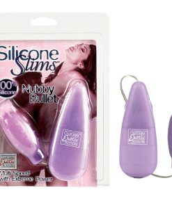 Silicone Slims Vibrating Nubby Bullet – Purple