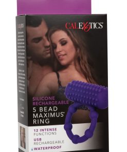 Silicone Rechargeable 5 Bead Maximus Ring – Purple