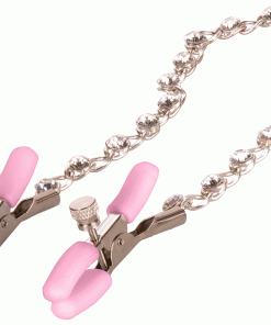 Nipple Play Crystal Chain Nipple Clamps – Pink