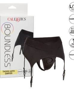 Boundless Thong With Garter – L/xl – Black