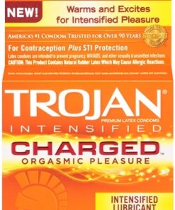 Trojan Intensified Charged Orgasmic Pleasure Condoms – 3 Pack