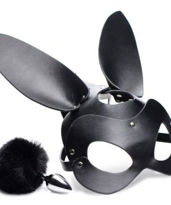 Bunny Tail Anal Plug and Mask Set