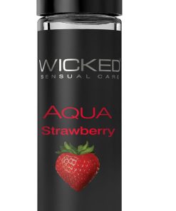 Aqua Strawberry Flavored Water Based Intimate  Lubricant – 1 Fl. Oz.