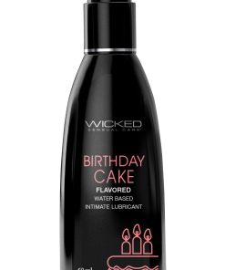 Aqua Birthday Cake Flavored Water Based Intimate  Lubricant – 2 Fl. Oz.